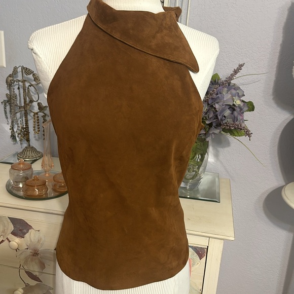 Carlisle Tops - NWT Carlisle Suede Halter Top